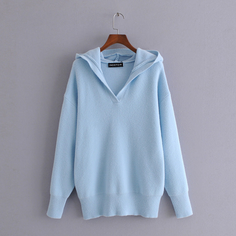 Soft Solid Color Knitted Sweater