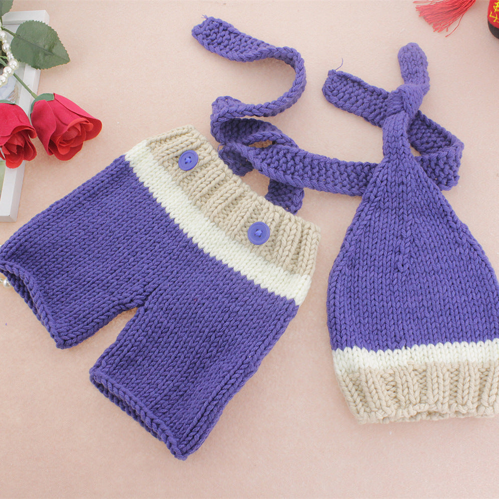 Infant photo clothing handmade knitted woolen kid suit