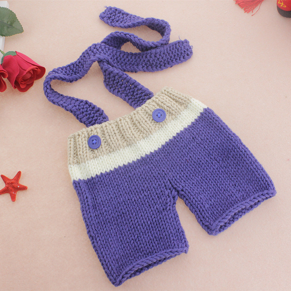 Infant photo clothing handmade knitted woolen kid suit