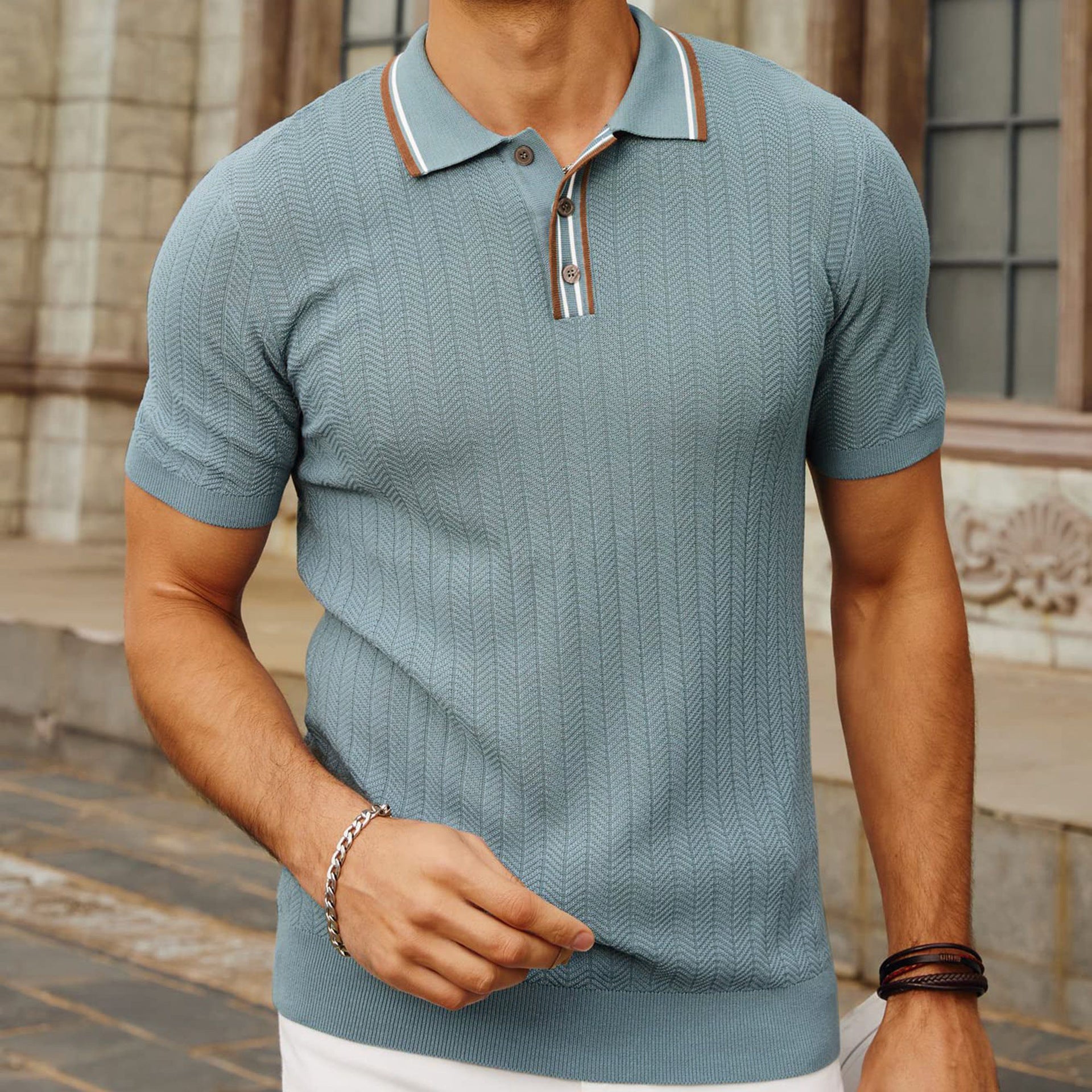 Men's Simplicity Casual Sweater Short Sleeve
