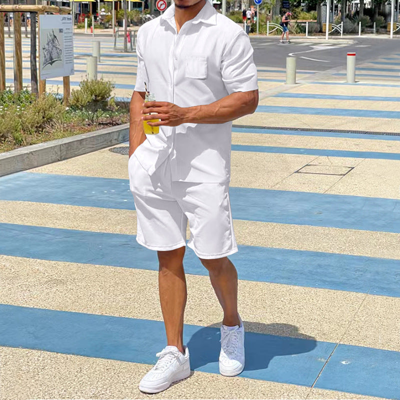 Men's Fashion Casual Short-sleeved Shorts Suit