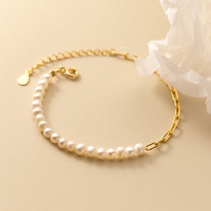 Women's Elegant Pearl Square Hollow Bracelet