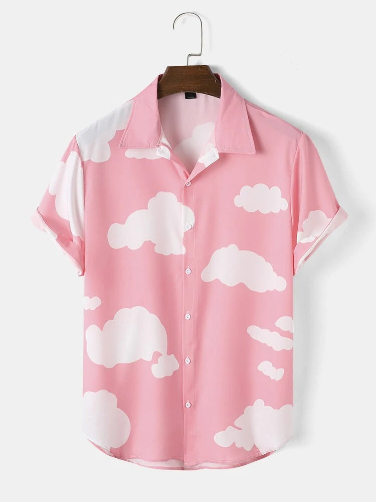 Men's Casual Multi-cloud Short-sleeved Shirt