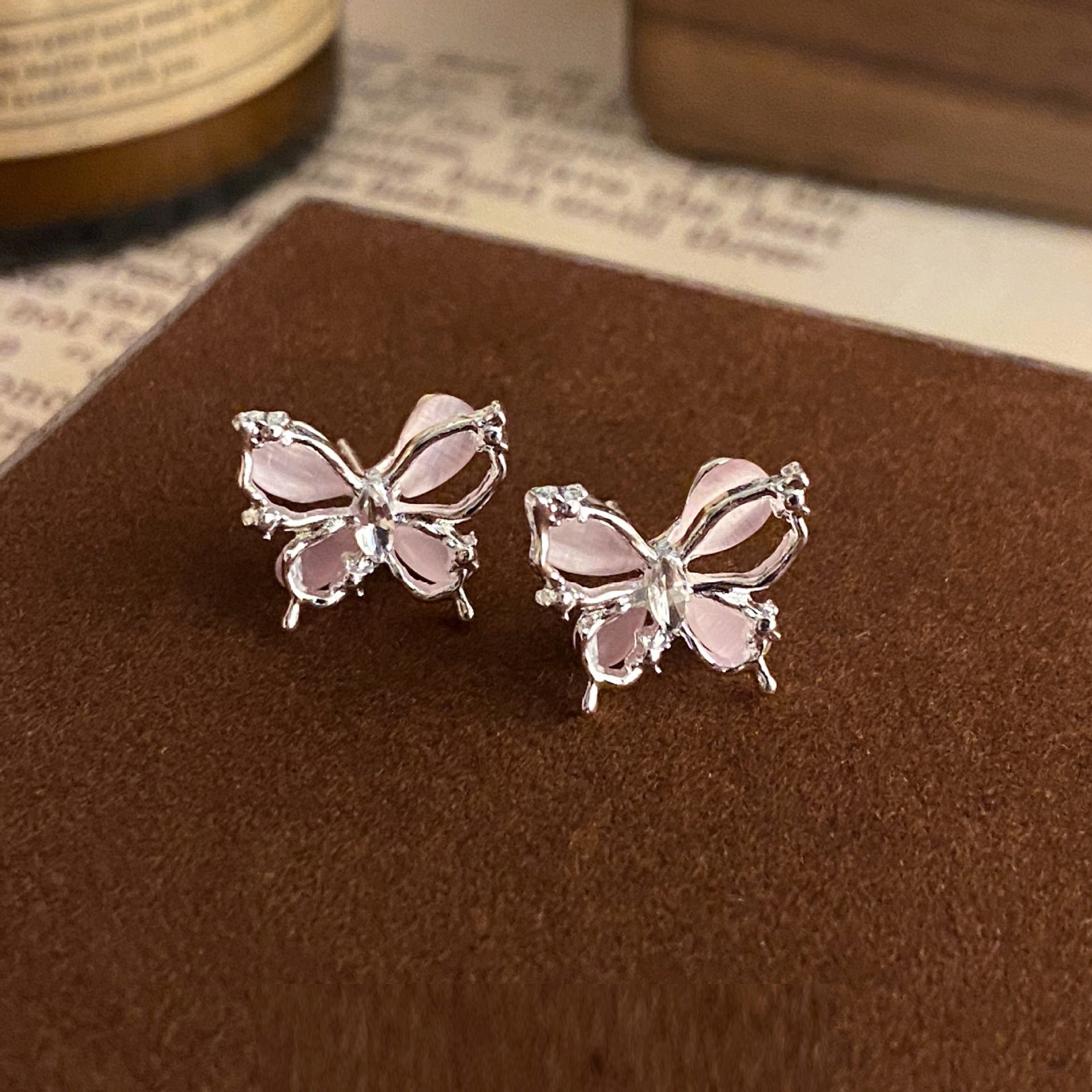 Fairy Butterfly Opal Stone Ear Studs