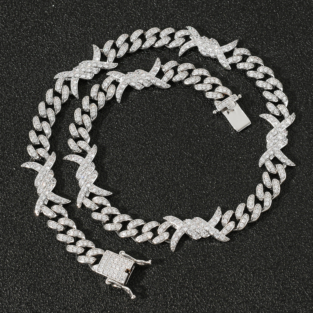 Men And Women Couples Clavicle Chain Zircon Necklace Hip Hop Accessories