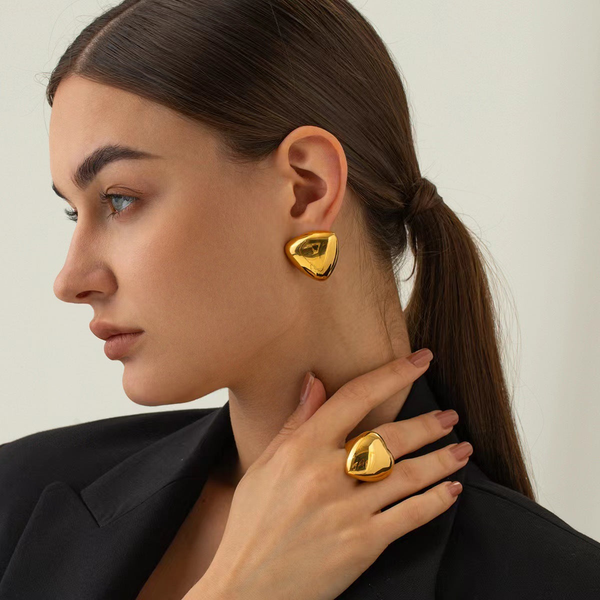 Women's Stylish Glossy Triangle Earrings