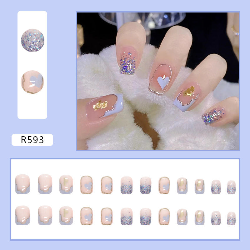 Nude Short Square Wear Fake Nails